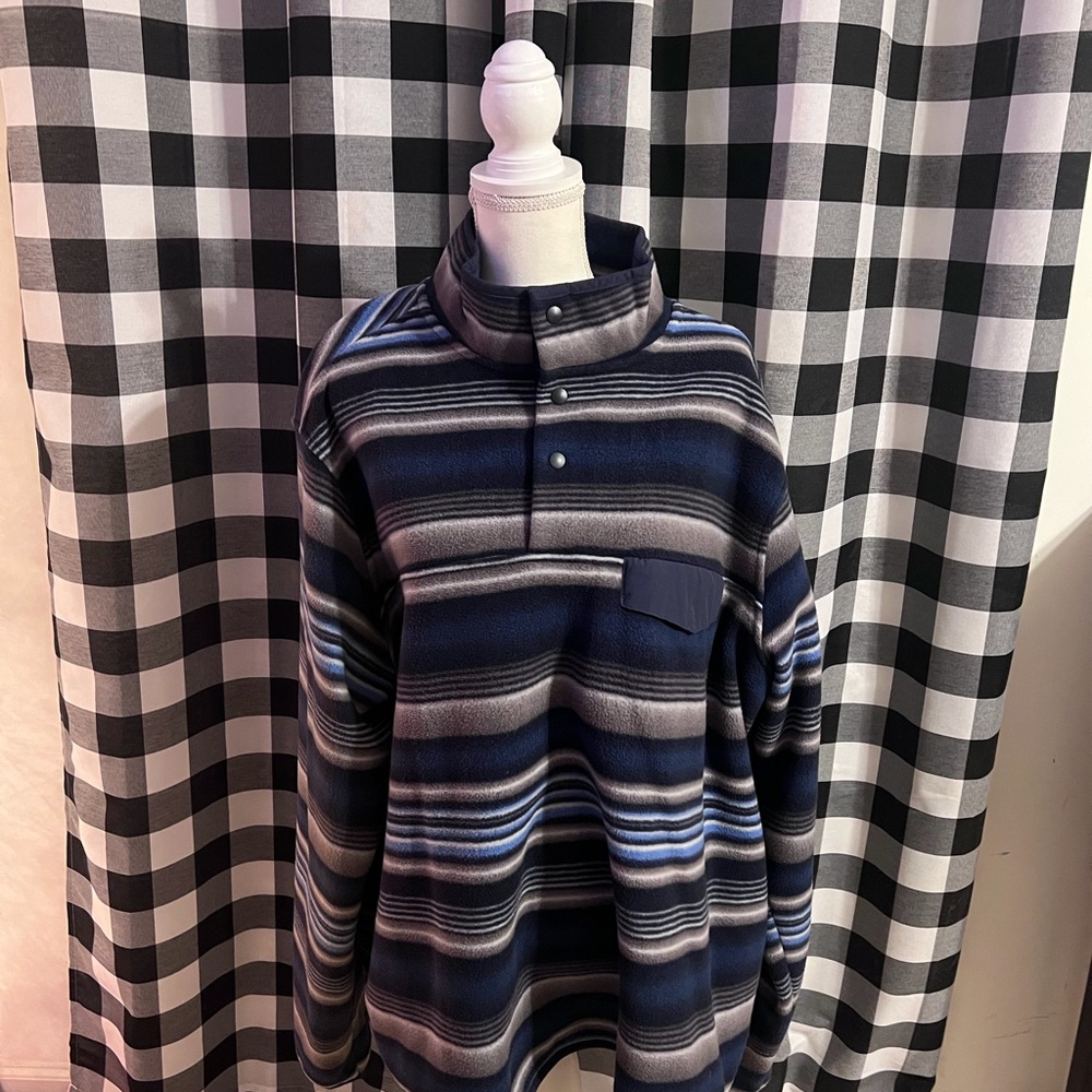 Striped Navy and Black Men's Sweatshirt